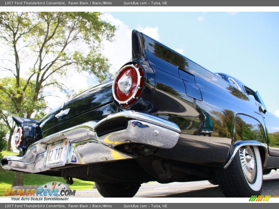 1957 Ford Thunderbird Convertible Raven Black / Black/White Photo #6