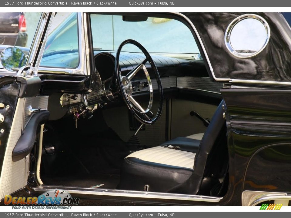 1957 Ford Thunderbird Convertible Raven Black / Black/White Photo #10