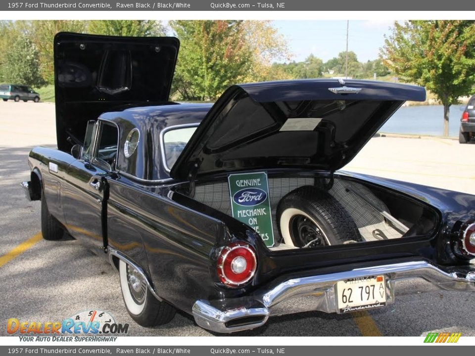 1957 Ford Thunderbird Convertible Raven Black / Black/White Photo #18