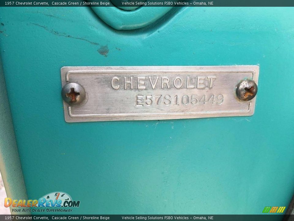 1957 Chevrolet Corvette Cascade Green / Shoreline Beige Photo #30
