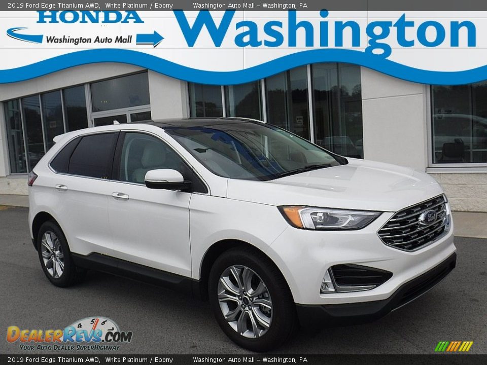 2019 Ford Edge Titanium AWD White Platinum / Ebony Photo #1