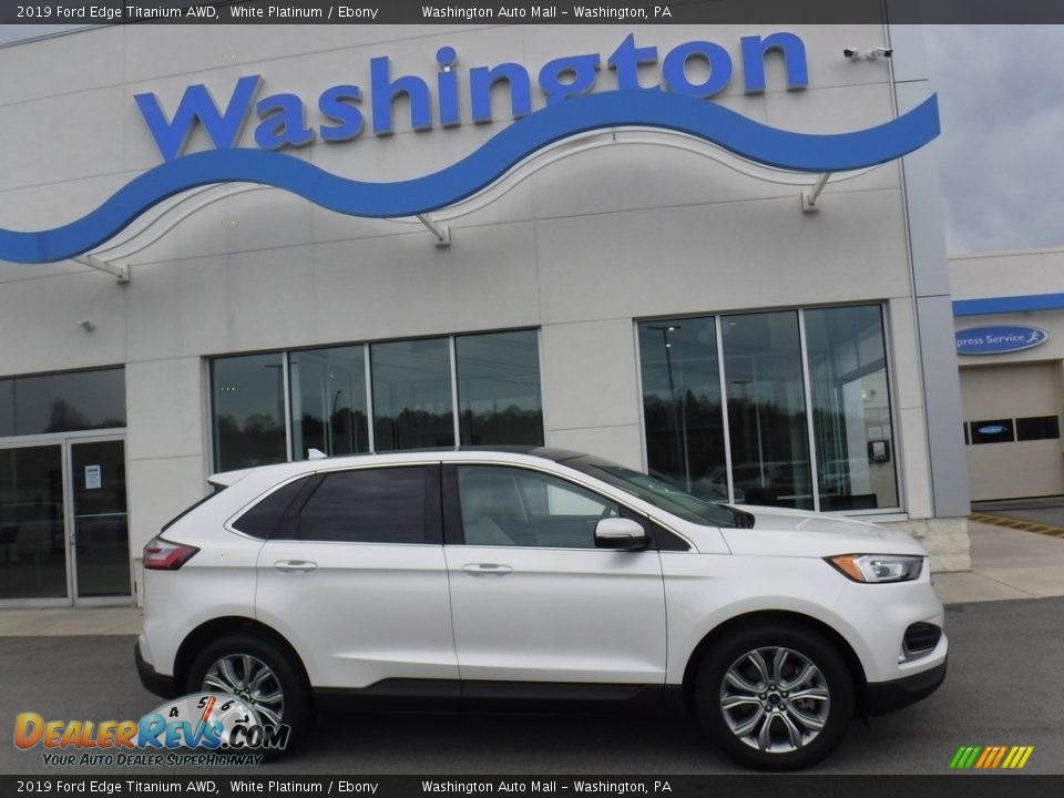 2019 Ford Edge Titanium AWD White Platinum / Ebony Photo #2