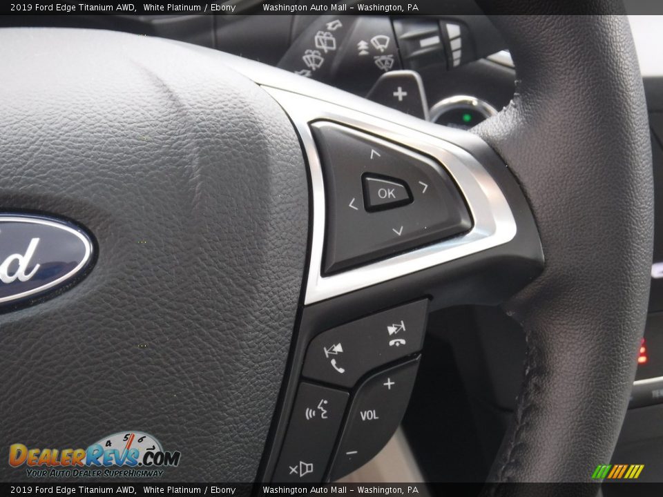 2019 Ford Edge Titanium AWD White Platinum / Ebony Photo #25