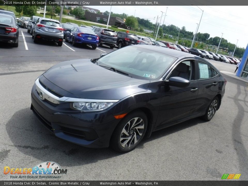 2018 Honda Civic EX Sedan Cosmic Blue Metallic / Gray Photo #5