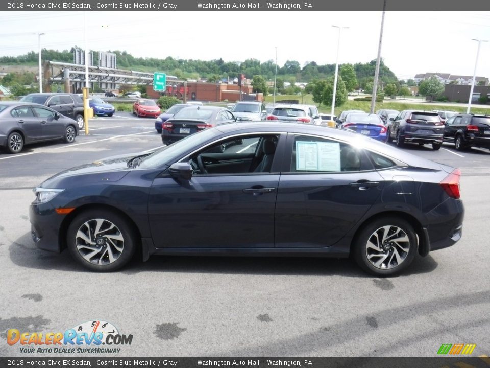 2018 Honda Civic EX Sedan Cosmic Blue Metallic / Gray Photo #6