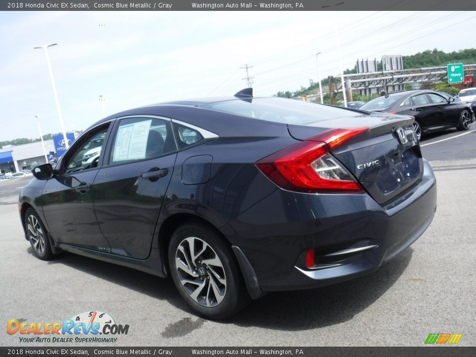 2018 Honda Civic EX Sedan Cosmic Blue Metallic / Gray Photo #7