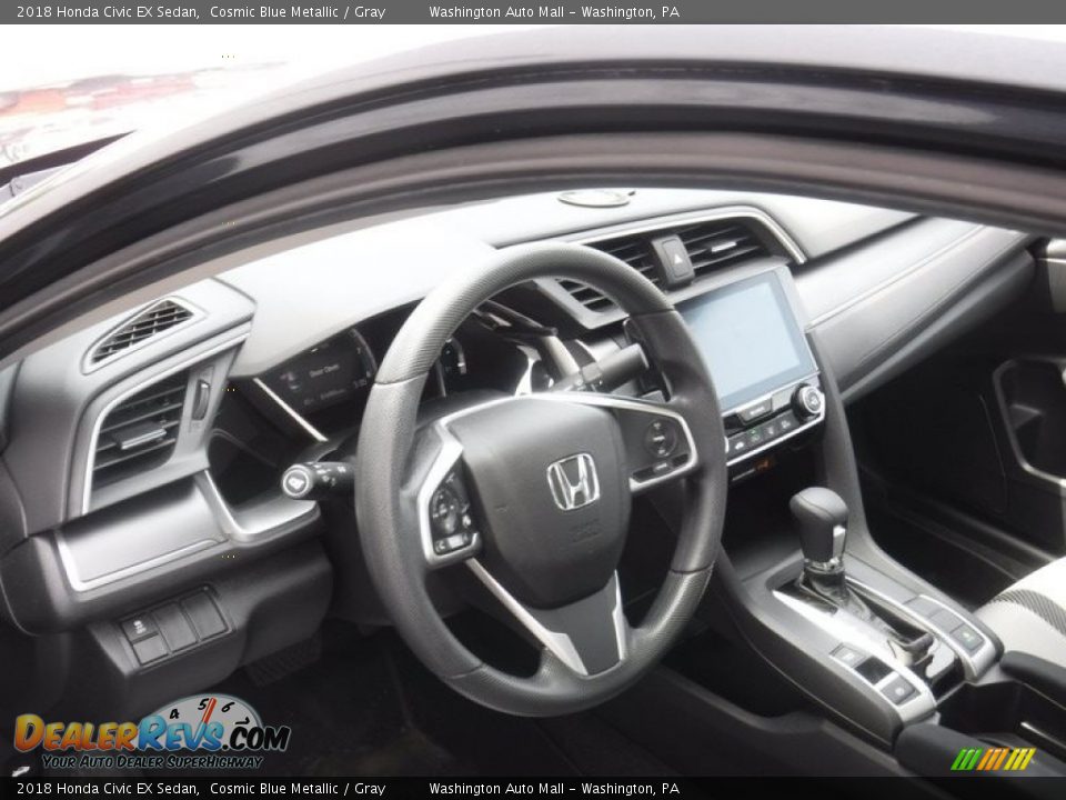 2018 Honda Civic EX Sedan Cosmic Blue Metallic / Gray Photo #11