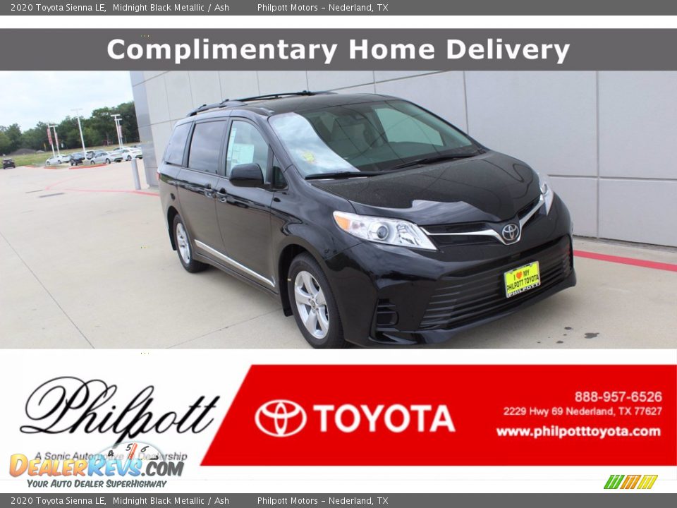 2020 Toyota Sienna LE Midnight Black Metallic / Ash Photo #1