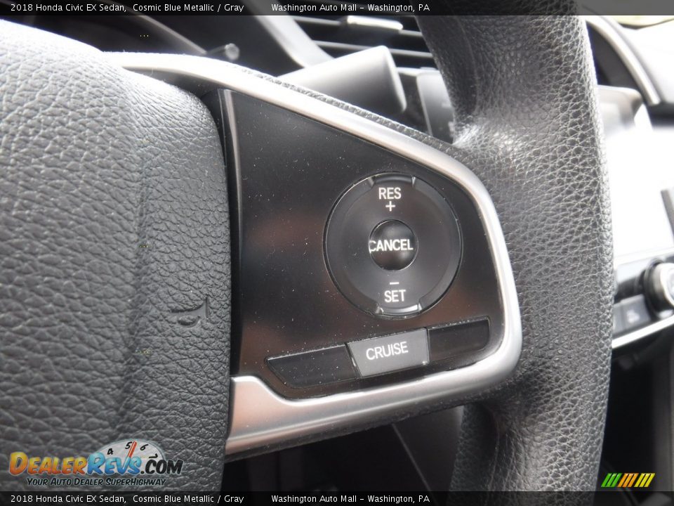 2018 Honda Civic EX Sedan Cosmic Blue Metallic / Gray Photo #19