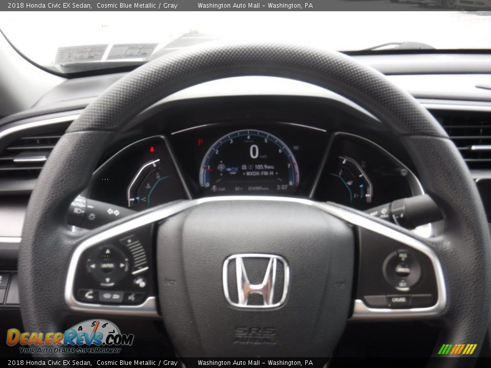 2018 Honda Civic EX Sedan Cosmic Blue Metallic / Gray Photo #21