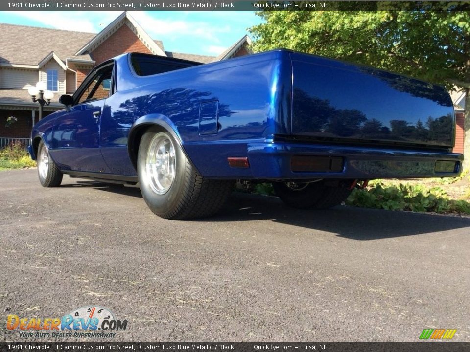 1981 Chevrolet El Camino Custom Pro Street Custom Luxo Blue Metallic / Black Photo #4