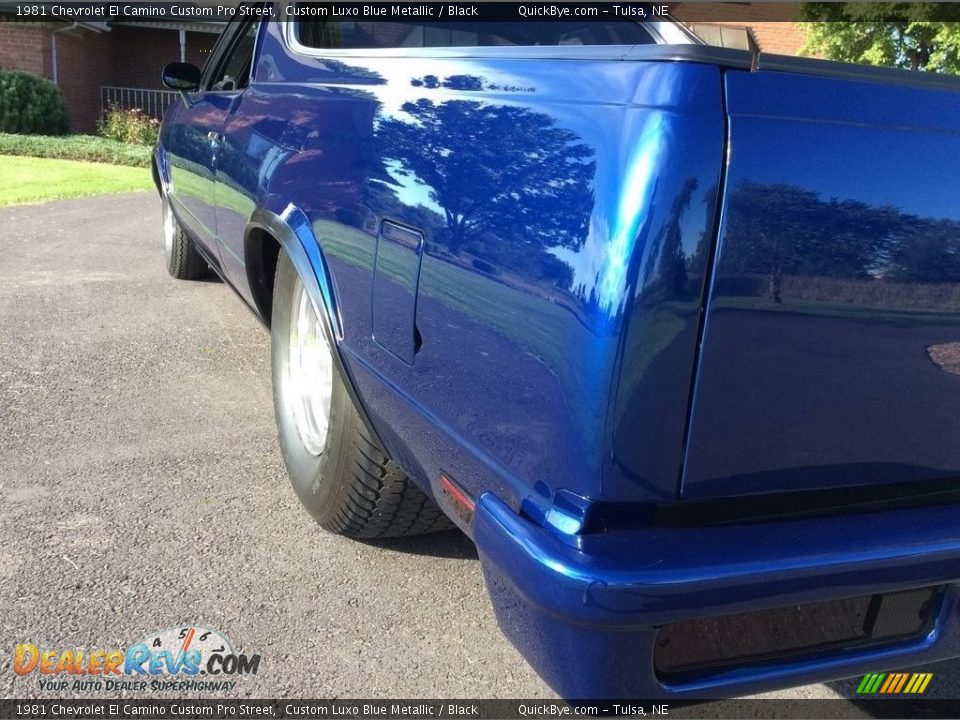 1981 Chevrolet El Camino Custom Pro Street Custom Luxo Blue Metallic / Black Photo #5