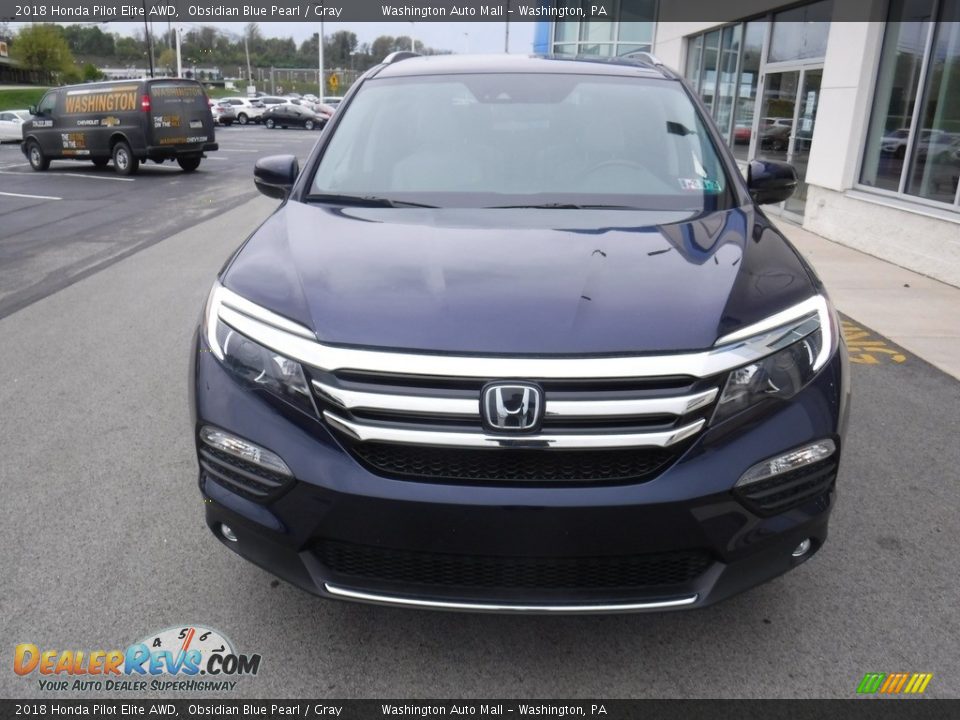 2018 Honda Pilot Elite AWD Obsidian Blue Pearl / Gray Photo #5