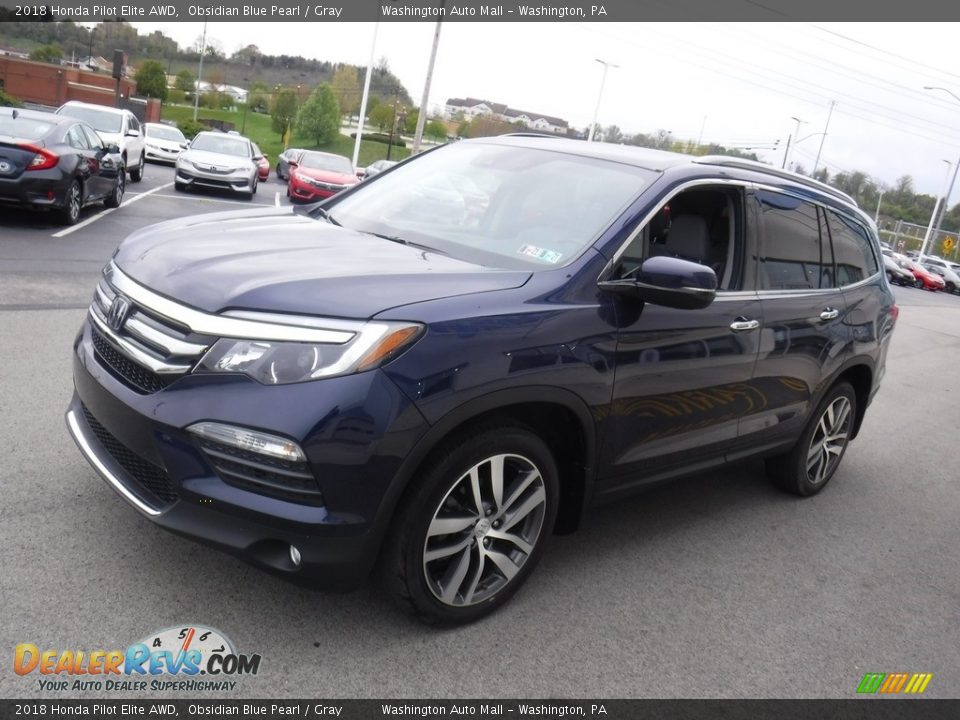 2018 Honda Pilot Elite AWD Obsidian Blue Pearl / Gray Photo #6