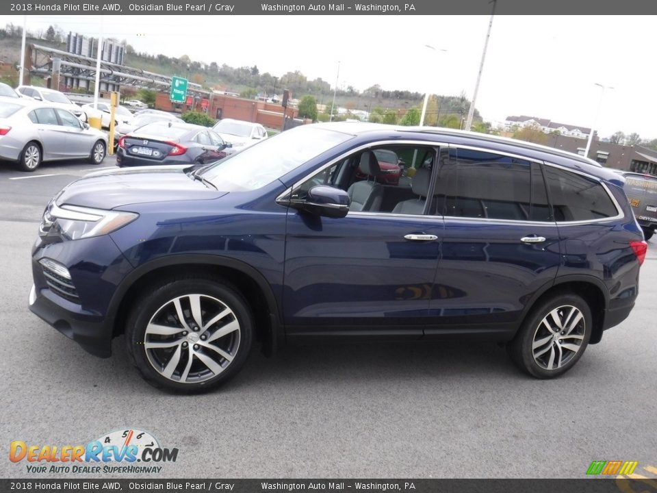 2018 Honda Pilot Elite AWD Obsidian Blue Pearl / Gray Photo #7