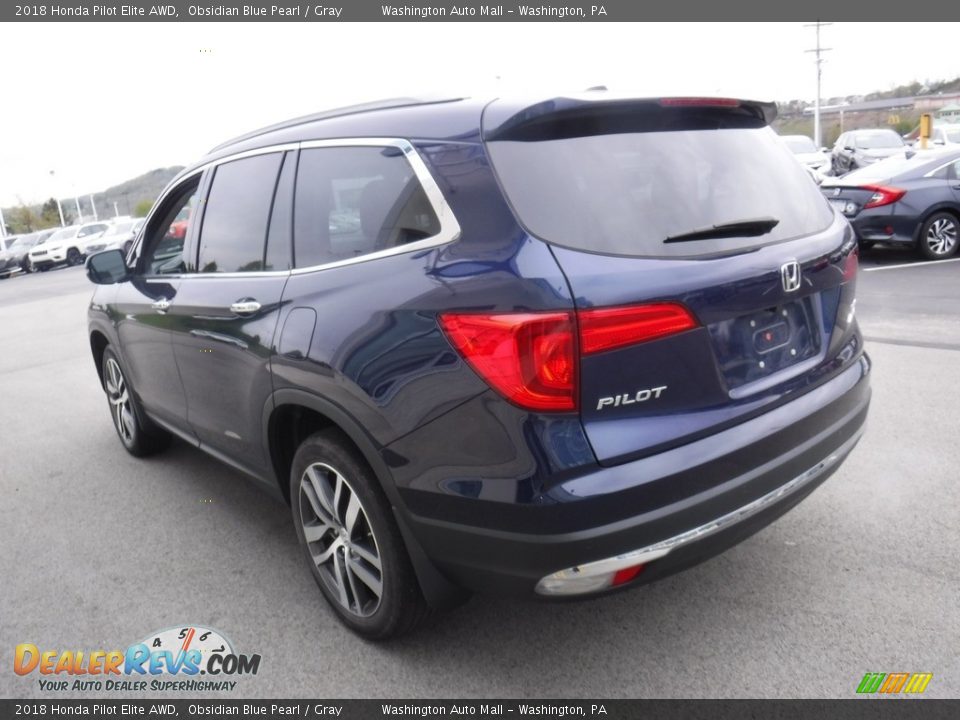 2018 Honda Pilot Elite AWD Obsidian Blue Pearl / Gray Photo #8