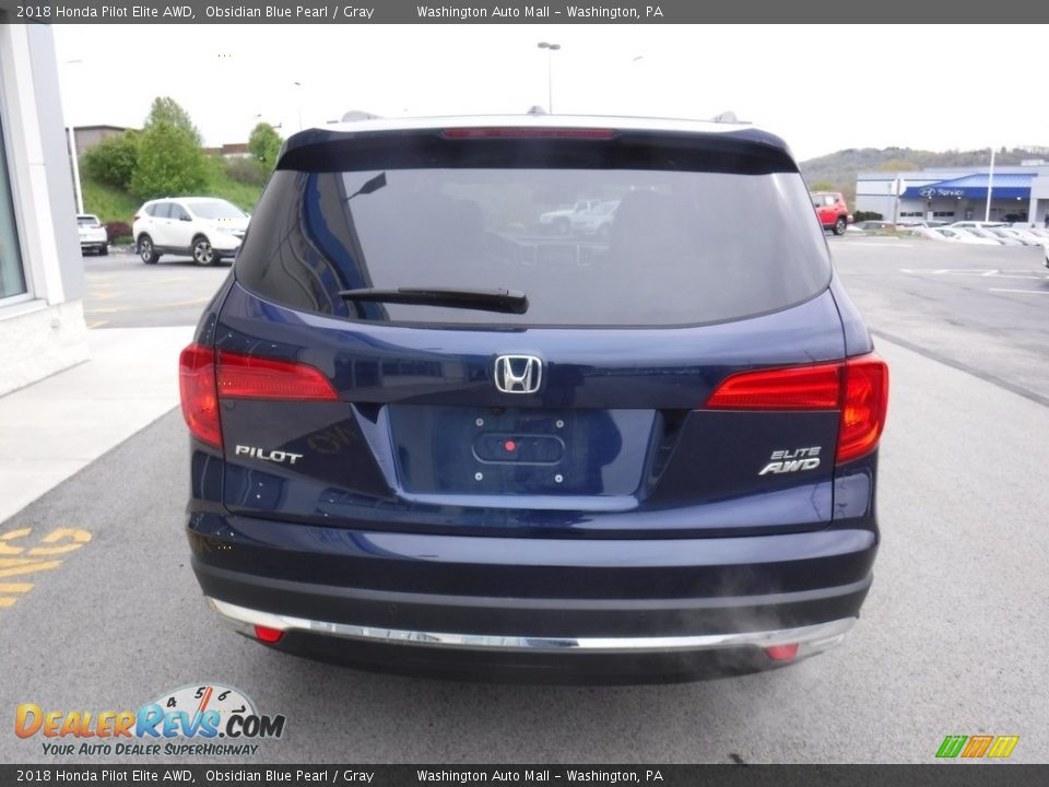 2018 Honda Pilot Elite AWD Obsidian Blue Pearl / Gray Photo #9