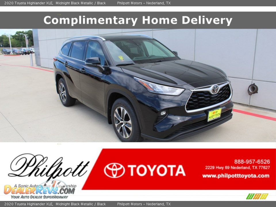2020 Toyota Highlander XLE Midnight Black Metallic / Black Photo #1