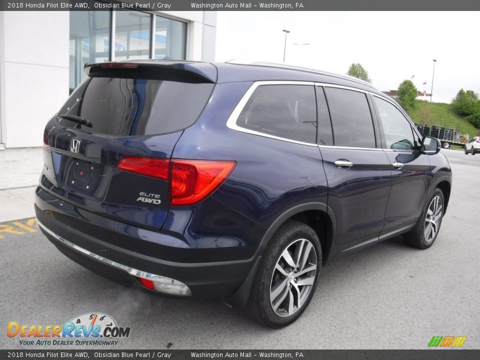 2018 Honda Pilot Elite AWD Obsidian Blue Pearl / Gray Photo #11