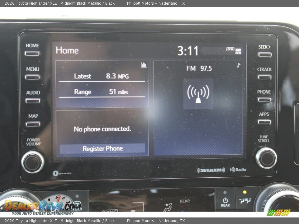 2020 Toyota Highlander XLE Midnight Black Metallic / Black Photo #15