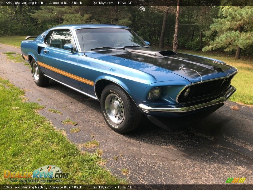 Acapulco Blue 1969 Ford Mustang Mach 1 Photo #3