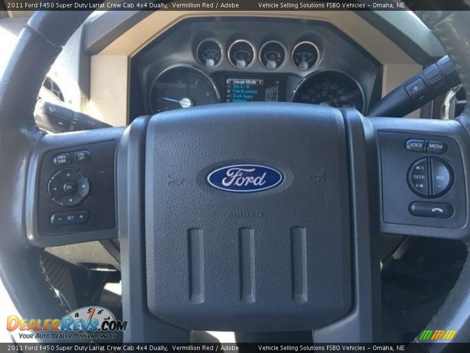 2011 Ford F450 Super Duty Lariat Crew Cab 4x4 Dually Steering Wheel Photo #3