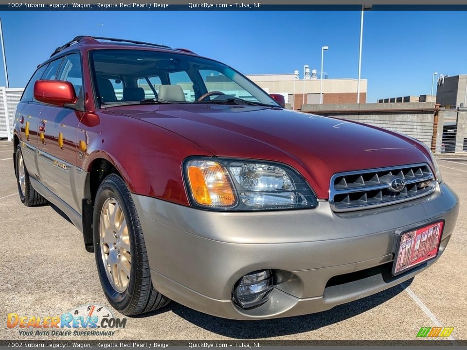 2002 Subaru Legacy L Wagon Regatta Red Pearl / Beige Photo #2