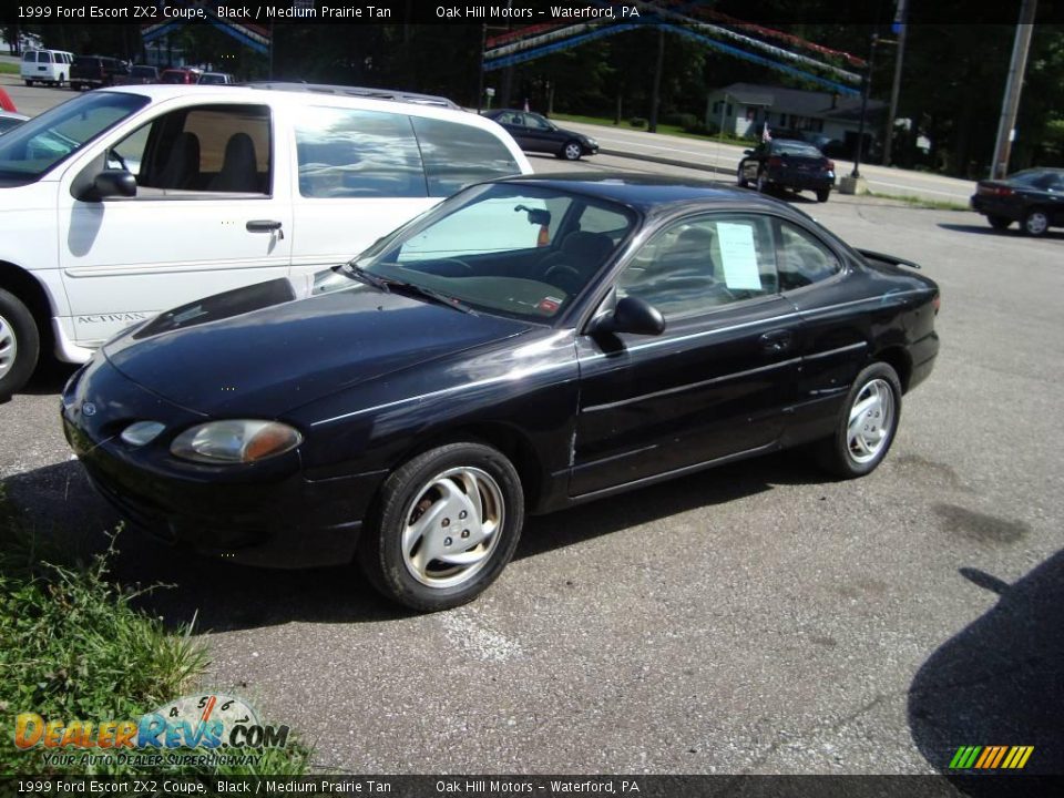 1999 Ford Escort ZX2 Coupe Black / Medium Prairie Tan Photo #1