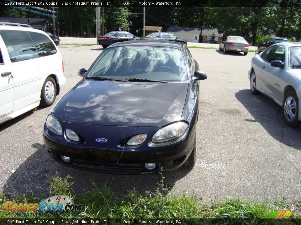 1999 Ford Escort ZX2 Coupe Black / Medium Prairie Tan Photo #2