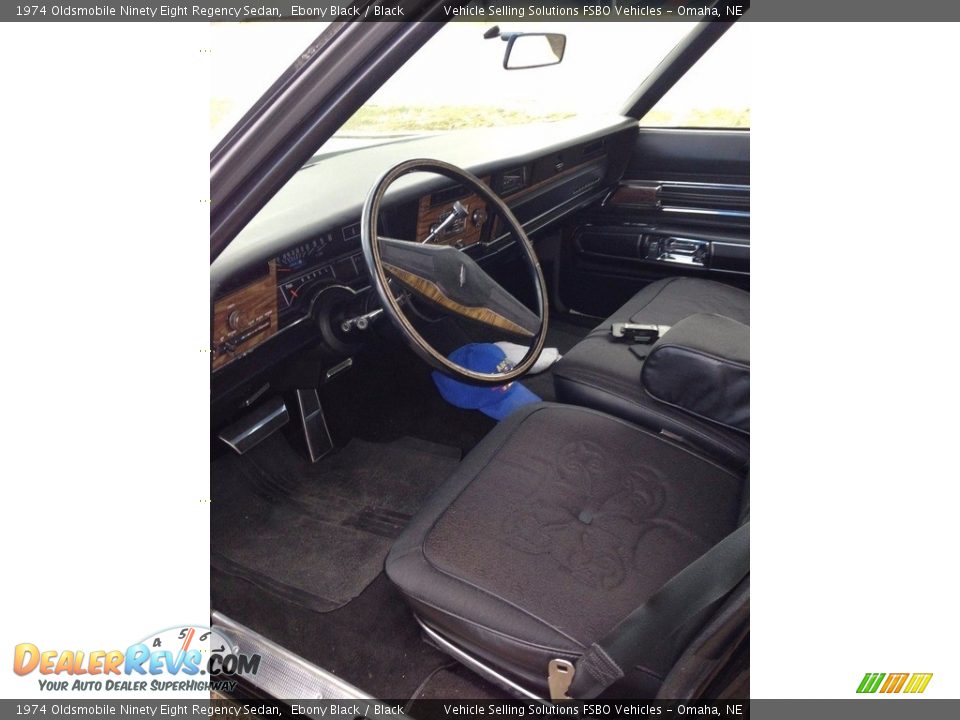 Black Interior - 1974 Oldsmobile Ninety Eight Regency Sedan Photo #33