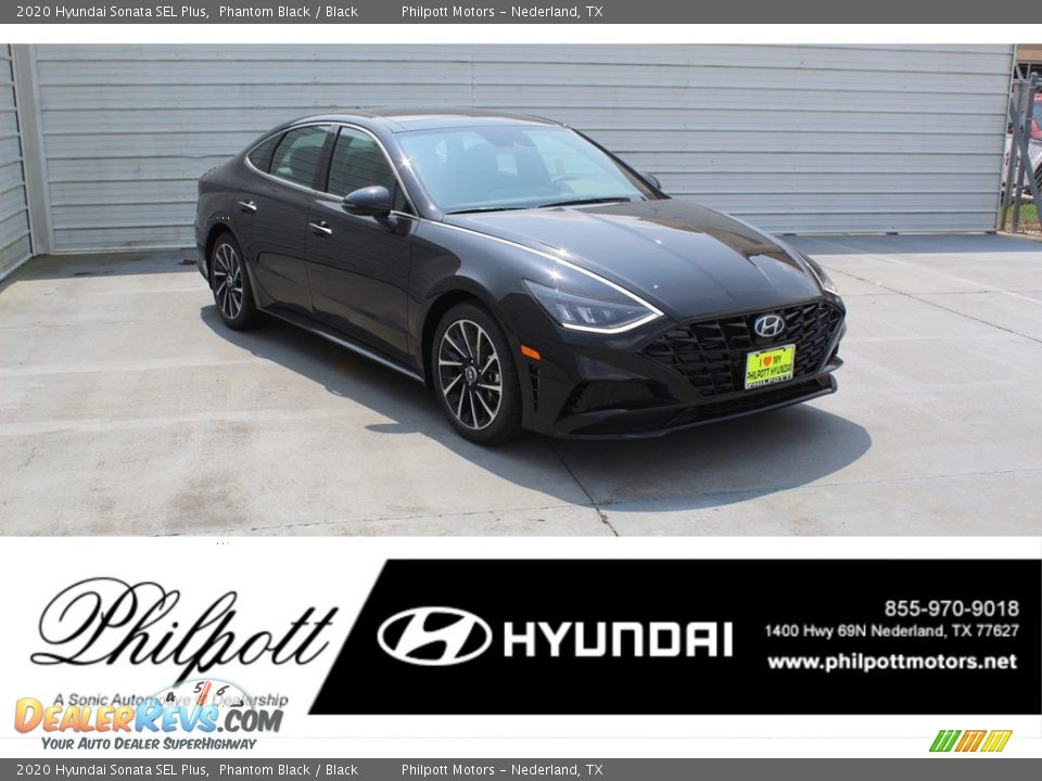 2020 Hyundai Sonata SEL Plus Phantom Black / Black Photo #1