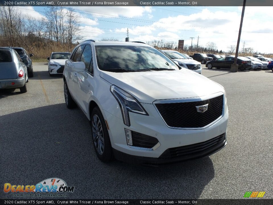 2020 Cadillac XT5 Sport AWD Crystal White Tricoat / Kona Brown Sauvage Photo #1