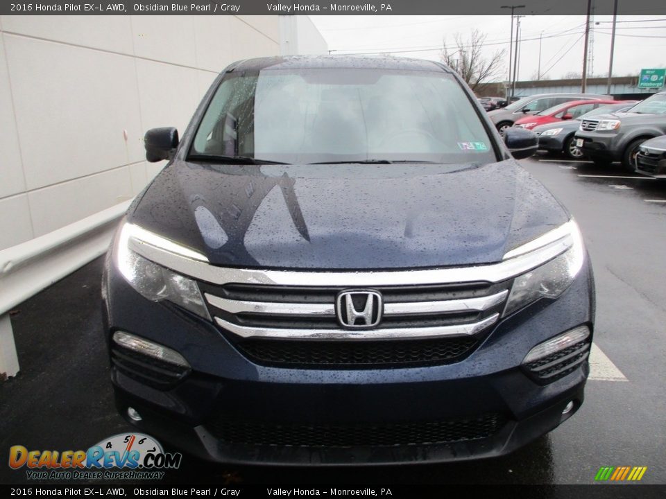 2016 Honda Pilot EX-L AWD Obsidian Blue Pearl / Gray Photo #6