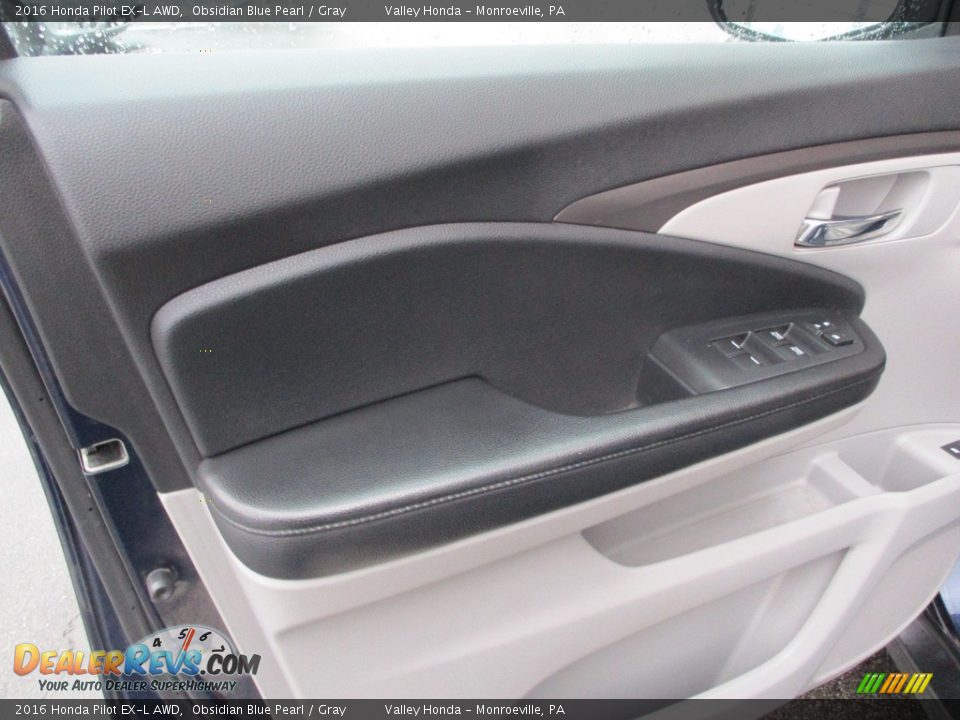 2016 Honda Pilot EX-L AWD Obsidian Blue Pearl / Gray Photo #8