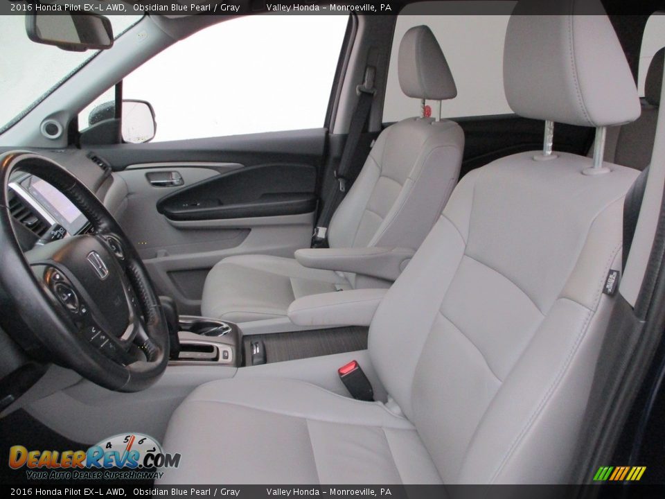 2016 Honda Pilot EX-L AWD Obsidian Blue Pearl / Gray Photo #10