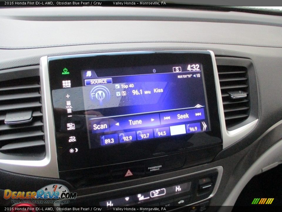 2016 Honda Pilot EX-L AWD Obsidian Blue Pearl / Gray Photo #14