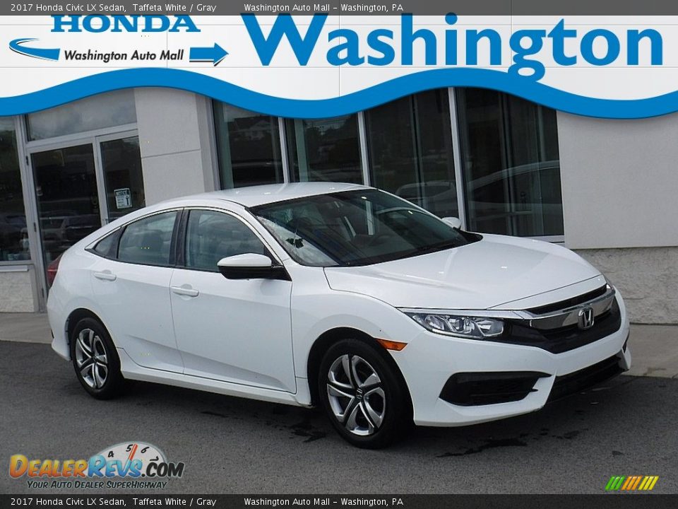 2017 Honda Civic LX Sedan Taffeta White / Gray Photo #1