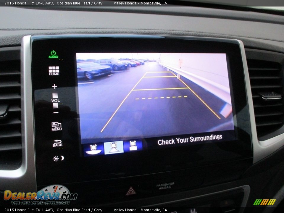 2016 Honda Pilot EX-L AWD Obsidian Blue Pearl / Gray Photo #15