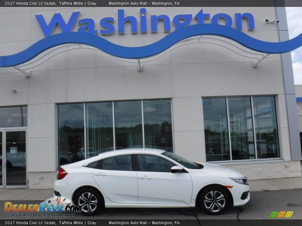2017 Honda Civic LX Sedan Taffeta White / Gray Photo #2