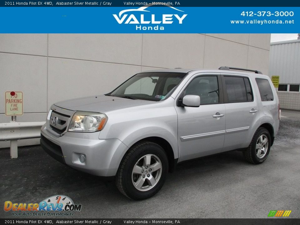 2011 Honda Pilot EX 4WD Alabaster Silver Metallic / Gray Photo #1