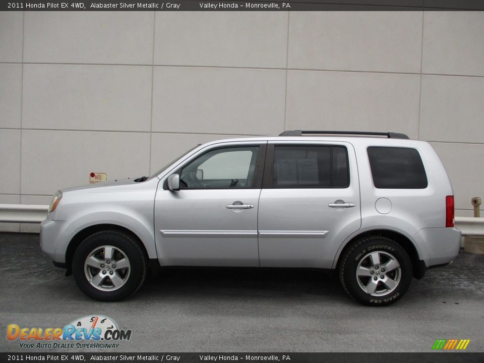 2011 Honda Pilot EX 4WD Alabaster Silver Metallic / Gray Photo #2