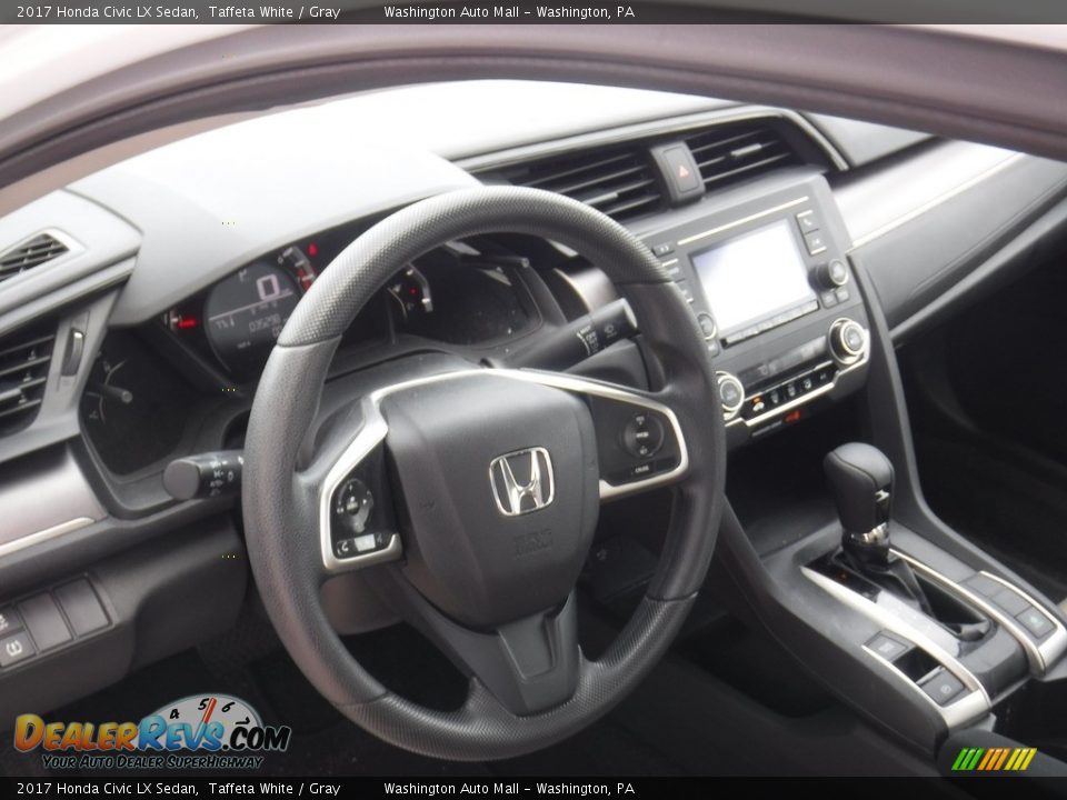 2017 Honda Civic LX Sedan Taffeta White / Gray Photo #9