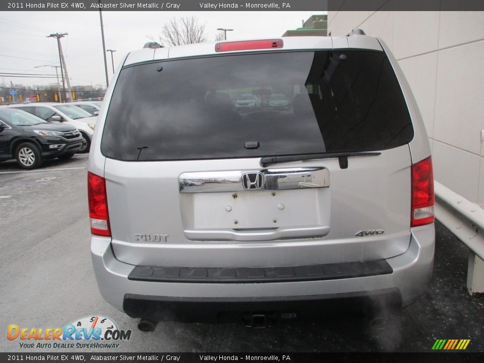 2011 Honda Pilot EX 4WD Alabaster Silver Metallic / Gray Photo #4