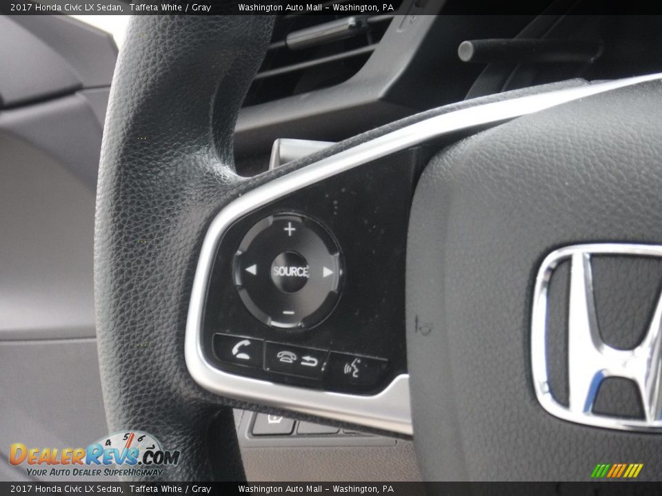 2017 Honda Civic LX Sedan Taffeta White / Gray Photo #17