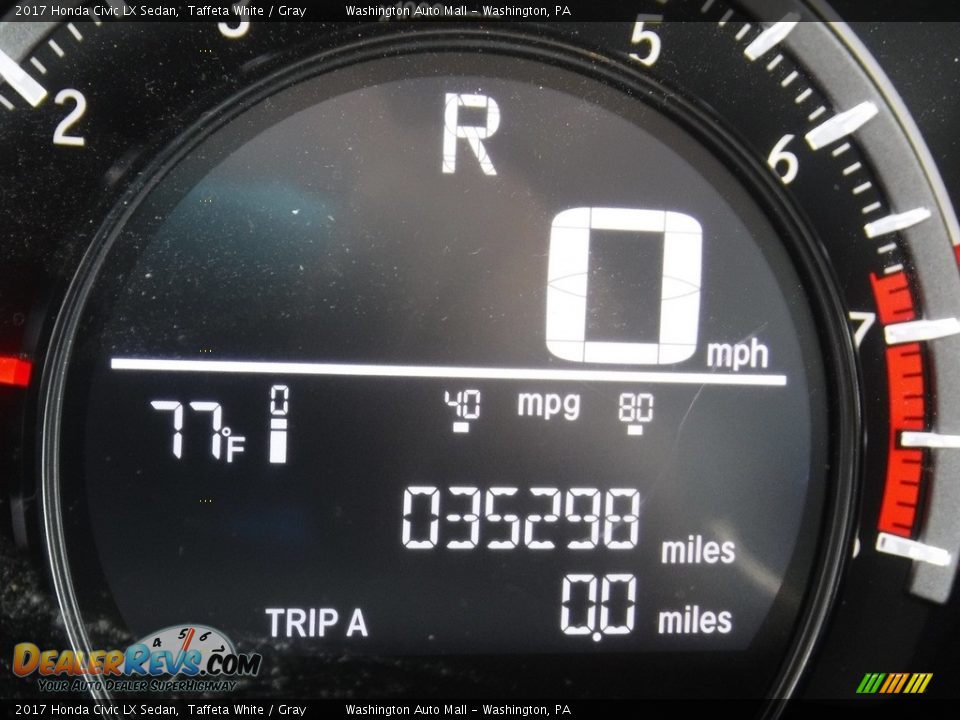 2017 Honda Civic LX Sedan Taffeta White / Gray Photo #27