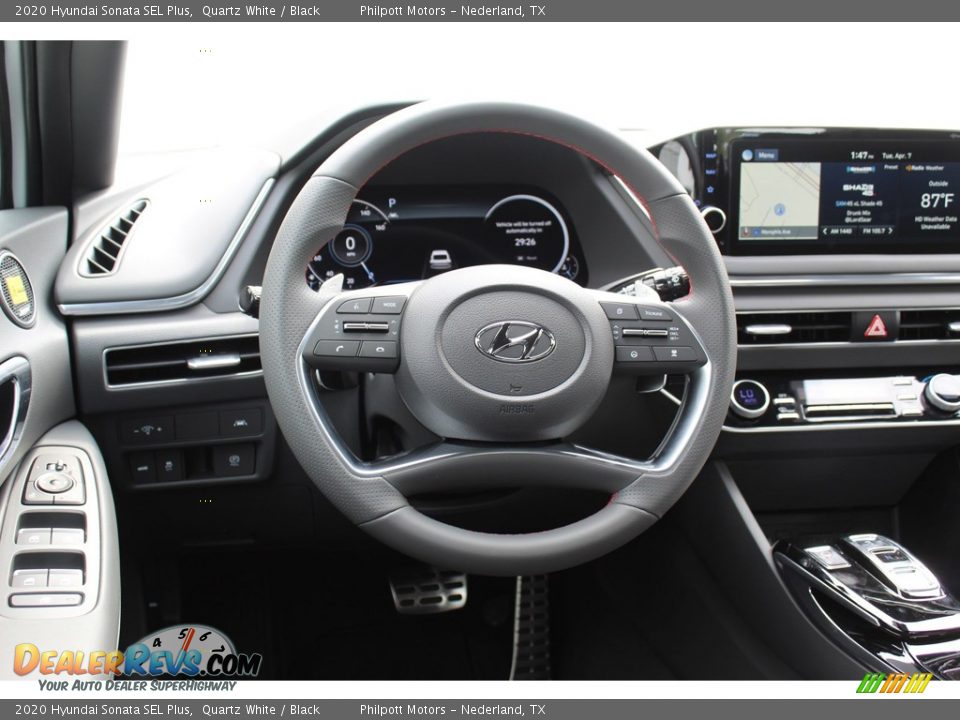 2020 Hyundai Sonata SEL Plus Quartz White / Black Photo #22