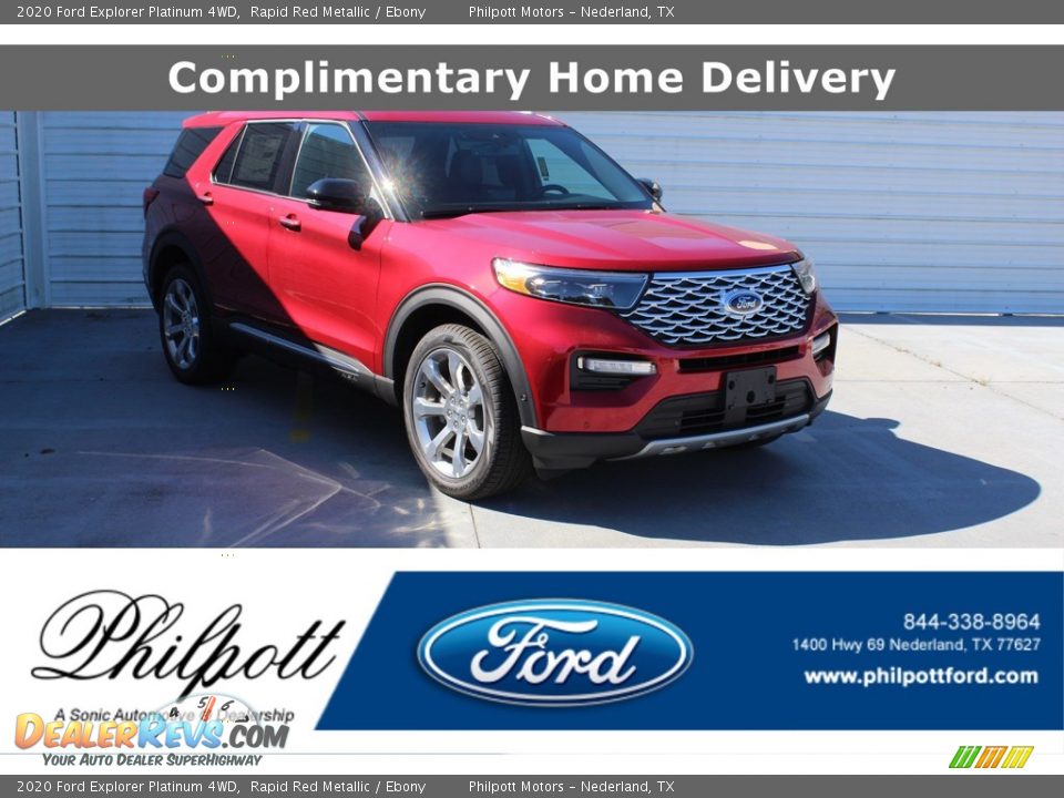 2020 Ford Explorer Platinum 4WD Rapid Red Metallic / Ebony Photo #1