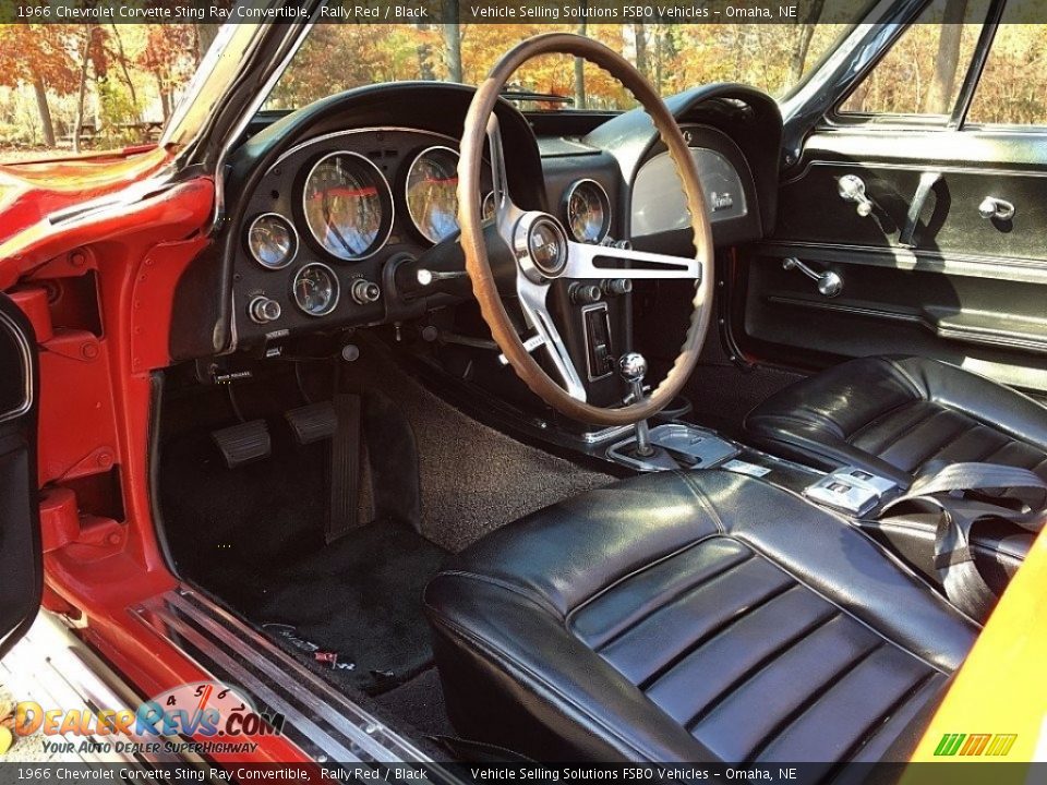 Black Interior - 1966 Chevrolet Corvette Sting Ray Convertible Photo #7