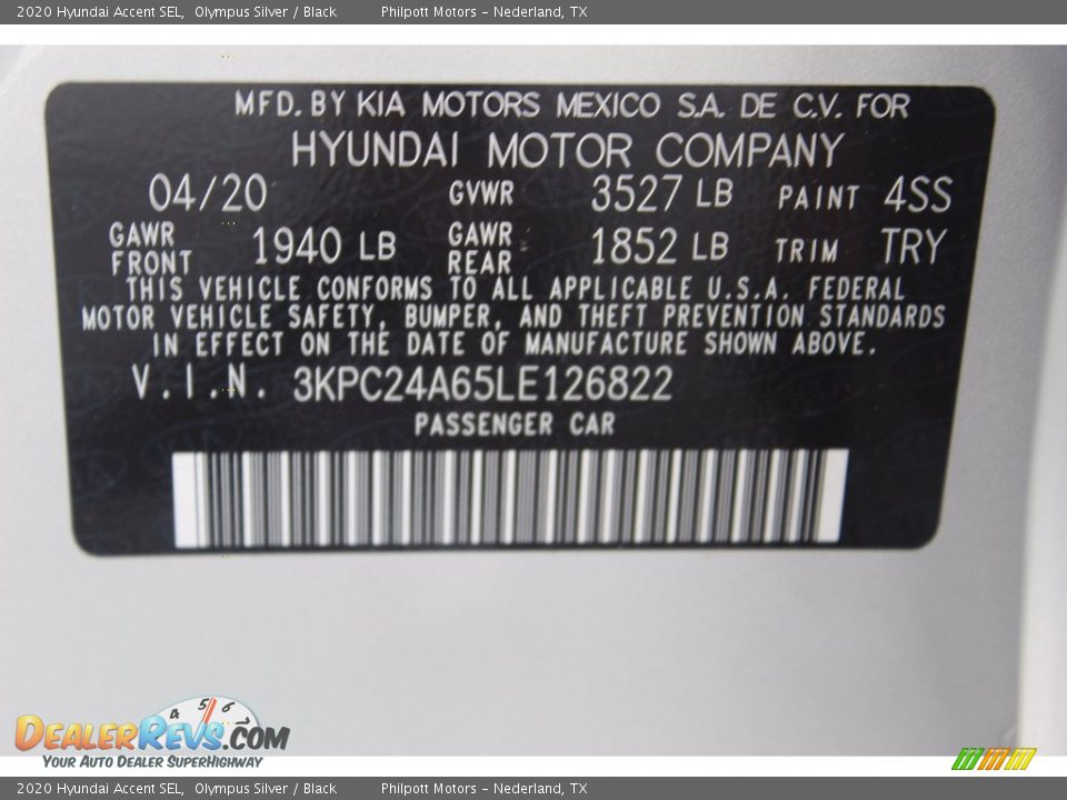 2020 Hyundai Accent SEL Olympus Silver / Black Photo #23