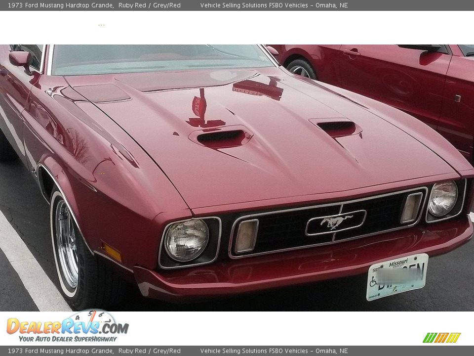 1973 Ford Mustang Hardtop Grande Ruby Red / Grey/Red Photo #1